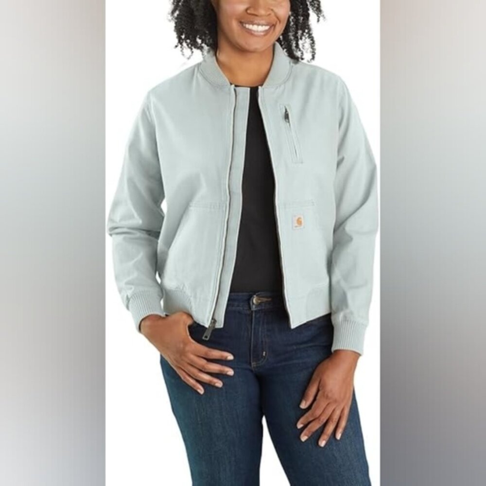 Nwt CARHARTT WOMEN’S CRAWFORD BOMBER (RUGGED FLEX) CANVAS JACKET Size Medium